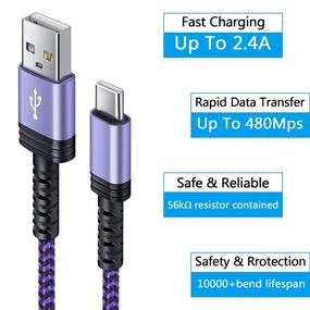 img 1 attached to 🔌 Кабель зарядки USB C 6FT 2Pack для быстрой зарядки Samsung Galaxy & Google Pixel - силовой кабель для S21 Ultra/S20 Plus/Note 20 Ultra и других