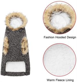 img 1 attached to Warm & Stylish: BINGPET Dog Hooded Sweater for Small to Large Dogs - Winter Fleece Knitwear with Classic Cable Knit Design