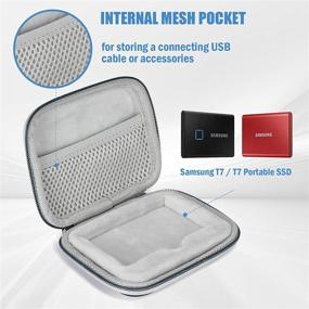 img 2 attached to 🔒 ProCase Samsung T7/ T7 Touch Portable SSD Hard Carrying Case with 2 Cable Ties - Navy: Shockproof Storage Organizer for T7/ T7 Portable 500GB 1TB 2TB Solid State Drives