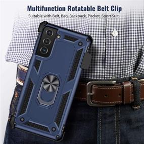 img 2 attached to 📱 Ruky Samsung Galaxy S21+ Plus 5G Case - Belt Clip Holster Ring Holder - Military Grade Shockproof Anti Scratch Rugged Case for Samsung Galaxy S21+ Plus 5G 6.7 inches (Blue)