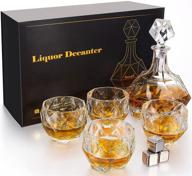 🥃 onearf whiskey decanter sets: premium 870ml crystal liquor decanter with whiskey glasses in magnetic gift box - personalized 5-piece bourbon set for liquor, scotch, bourbon, brandy logo