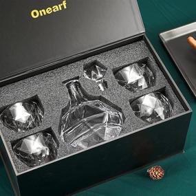 img 3 attached to 🥃 Onearf Whiskey Decanter Sets: Premium 870ml Crystal Liquor Decanter with Whiskey Glasses in Magnetic Gift Box - Personalized 5-Piece Bourbon Set for Liquor, Scotch, Bourbon, Brandy