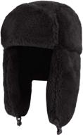 adults winter warm earflap trapper hats - cozy plush ushanka russian hat, windproof logo