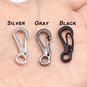 img 1 attached to Metal Spring Wiregate Hook Mini Carabiner Clips with Keychain Backpack Clasps and Eye Hole - Bytiyar