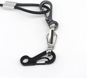 img 2 attached to Metal Spring Wiregate Hook Mini Carabiner Clips with Keychain Backpack Clasps and Eye Hole - Bytiyar