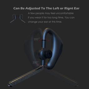 img 3 attached to 🎧 Беспроводной Bluetooth наушник с раздвижным микрофоном - HD голос, шумоподавление, без рук для водителей, разговоры в офисе, совместим с устройствами с поддержкой smart