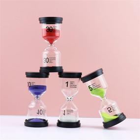 img 1 attached to ⏳ ALILAKA 6Pcs Small Black Cover Hourglass Set - 1 Minute to 30 Minutes Sand Timers in 6 Colors