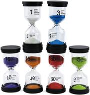 ⏳ alilaka 6pcs small black cover hourglass set - 1 minute to 30 minutes sand timers in 6 colors logo