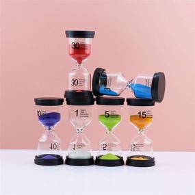 img 3 attached to ⏳ ALILAKA 6Pcs Small Black Cover Hourglass Set - 1 Minute to 30 Minutes Sand Timers in 6 Colors