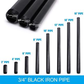 img 2 attached to 🛠️ "Home TZH 10 Pack Threaded Black Painted Iron Pipe Nipple 3/4" x 2" — Ideal for DIY Furniture and Shelving Decoration (10, 2")