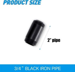 img 3 attached to 🛠️ "Home TZH 10 Pack Threaded Black Painted Iron Pipe Nipple 3/4" x 2" — Ideal for DIY Furniture and Shelving Decoration (10, 2")