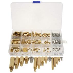 img 2 attached to Versatile Hedume 360-Piece M2 M3 M4 Male Female Brass Spacer Standoff Screw Nut Kit with Hex Head Cap Machine Screws and Assortment Box
