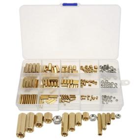 img 1 attached to Versatile Hedume 360-Piece M2 M3 M4 Male Female Brass Spacer Standoff Screw Nut Kit with Hex Head Cap Machine Screws and Assortment Box