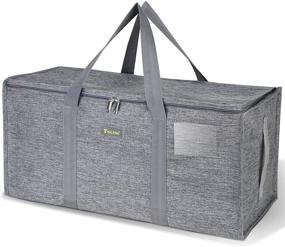 img 4 attached to 🐋 BALEINE Extra Large Storage Tote: Heavy-Duty Oxford Fabric Moving Bags for Laundry & Storage