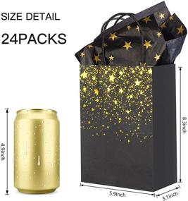 img 3 attached to 🎁 24pcs Black Gold Gift Bags with Star Tissue Paper for Birthday Party Wedding Bridal Baby Shower - Sharlity (8.5 x 6.3 x 3.15inch)