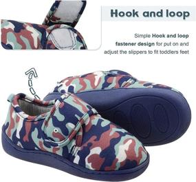 img 2 attached to 👦 Comfortable Boys Camo House Slippers with Rubber Soles & Memory Foam - Ideal for Toddlers and Little Kids