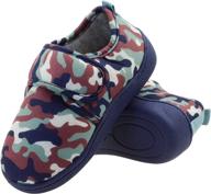 👦 comfortable boys camo house slippers with rubber soles & memory foam - ideal for toddlers and little kids logo