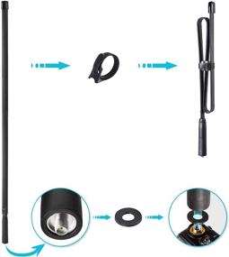 img 3 attached to Бингфу Дуаль Бэнд VHF UHF 136-520МГц 18,5-дюймовая СВ складная тактическая антенна с разъемом SMA Female и расширительным кабелем для Kenwood Baofeng BF-F8HP UV-5R UV-82 BF-888S GT-3 Ham Radio: Исключительная производительность и надежность!