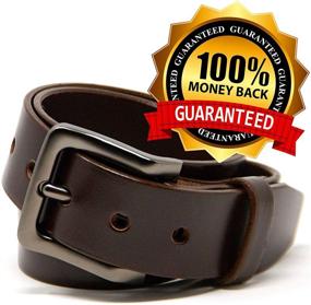 img 1 attached to 👔 High-Quality Chestnut Men's Leather Belt - Essential Men's Accessories and Belts