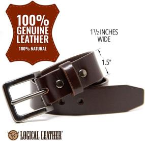 img 2 attached to 👔 High-Quality Chestnut Men's Leather Belt - Essential Men's Accessories and Belts