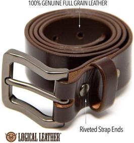 img 3 attached to 👔 High-Quality Chestnut Men's Leather Belt - Essential Men's Accessories and Belts