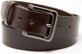 img 4 attached to 👔 High-Quality Chestnut Men's Leather Belt - Essential Men's Accessories and Belts