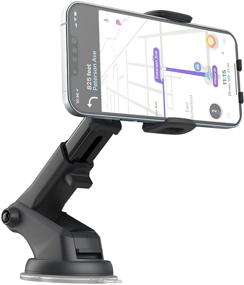 img 2 attached to 📱 iPhone Car Mount Encased - Dashboard/Windshield Cell Phone Holder for iPhone 11/12/13/Pro Max (Case Compatible)