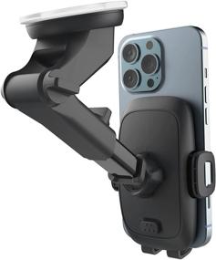 img 4 attached to 📱 iPhone Car Mount Encased - Dashboard/Windshield Cell Phone Holder for iPhone 11/12/13/Pro Max (Case Compatible)