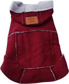 img 1 attached to 🧥 Stylish Dark Red Suede Dog Coat Jacket - Size Large