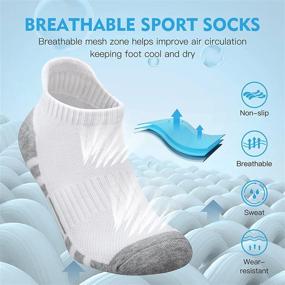 img 1 attached to 🏃 Felicigeely Ankle Athletic Running Socks: Low Cut, Breathable & Cushioned for Men and Women - 6 Pairs