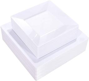 img 4 attached to 🍽️ Liacere 60-Piece White Plastic Plates: Premium Disposable Plates for Party/Wedding - Includes 30 Dinner Plates (9.5in) and 30 Salad Plates (7in)