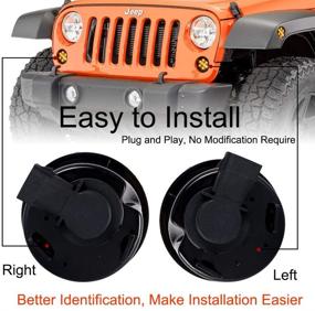 img 1 attached to 🚦 Enhance Safety and Style with JK Turn Signal Lights: Smoke Lens Amber LED Front Grill Parking Lights for Jeep Wrangler JK JKU 2007-2017