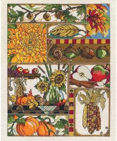 img 1 attached to 🍁 Janlynn Autumn Montage Cross Stitch Kit, 14 Count, 11 x 14 Inches