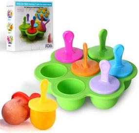 img 4 attached to 🍦 Versatile Mini Silicone Popsicle Mold: 7-Cavity Ice Pop Maker with Colorful Sticks, Ideal for DIY Ice Cream, Lollipops, Baby Food Storage, and Non-Stick Ice Cube Trays