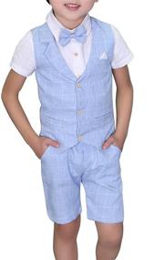 img 3 attached to Cotton Linen Sleeveless Outfit: Stylish Boys' Clothing for Suits & Sport Coats