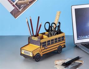 img 2 attached to 🚌 DecentGadget School Bus Pen Holder: Organize Your Desk with this Stylish Car Shaped Pencil Pot