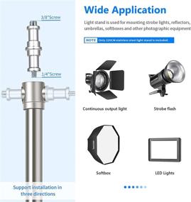 img 3 attached to 📸 Ниуэр Стойка для света из нержавеющей стали: Портативная и прочная поддержка для студийного софтбокса (79 "/ 200 см, серебристая)