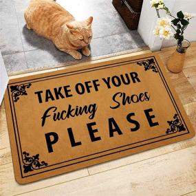 img 3 attached to 🚪 Naiteu Funny Doormat Welcome Mat - Remove Your Shoes Please - Machine Washable, Non-Slip Rubber Backing - Bathroom Kitchen Decor Area Rug - Indoor Outdoor Rug 23.6"(W) X 15.7"(L)