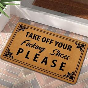 img 2 attached to 🚪 Naiteu Funny Doormat Welcome Mat - Remove Your Shoes Please - Machine Washable, Non-Slip Rubber Backing - Bathroom Kitchen Decor Area Rug - Indoor Outdoor Rug 23.6"(W) X 15.7"(L)