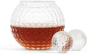 img 4 attached to Golf Ball Whiskey Chillers, Whiskey Glass Set with Storage Bag, Golf Gift Set, Glass Whiskey Stones for Chilling Vodka, Whiskey & Scotch, By Jem Glass