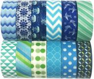 🌿 allydrew set of 12 blue and green decorative washi tapes (adset14) logo