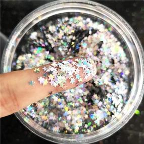 img 2 attached to ✨ Shimmering Tiny Stars Glitter Confetti: Perfect for Party Decoration, DIY Crafts, Nail and Body Art – 10g Holographic Silver