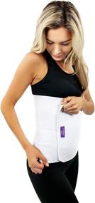 img 1 attached to 🩹 Post-Surgery Compression Wrap - Abdominal Binder for Torso Liposuction, Mommy Makeover, Tummy Tuck - White 12in Postpartum Belt & C-Section Recovery Belly Band (Size Medium)