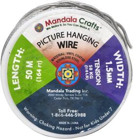 img 2 attached to 📸 Premium Mandala Crafts Heavy Duty Stainless Steel Picture Hanging Wire- Perfect for Pictures, Mirrors, Frames, Art Display - 1.5mm 164 FT 110 LB