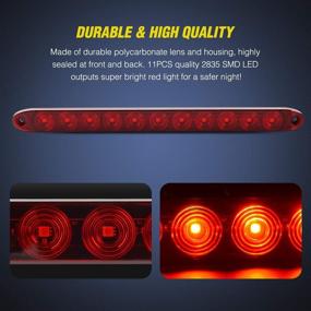 img 2 attached to 🚛 Nilight - TL-10 2PCS 16” 11 LED Red Trailer Light Bar for Park Stop Turn Signals Tail Brake Light - DOT Compliant, IP65 Waterproof Truck Trailer Marker ID Bar - 2 Years Warranty - Enhances SEO