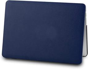 img 2 attached to 🔵 Dark Blue Italian Leather Case Bundle for MacBook Air 13" A1466/A1369 – Includes Keyboard Cover & Webcam Cover by KECC