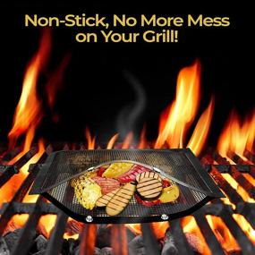 img 3 attached to 🔥 Homeflowz Mesh Grill Bags and Skewers - Premium Set of Extra Large and Medium BBQ Bags for Grill - Heat Resistant Non-Stick Reusable Grilling Bags - Easy to Clean - Ideal for All Outdoor Grills - Durable Design