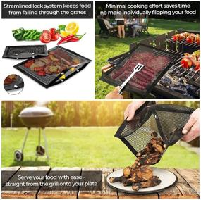 img 2 attached to 🔥 Homeflowz Mesh Grill Bags and Skewers - Premium Set of Extra Large and Medium BBQ Bags for Grill - Heat Resistant Non-Stick Reusable Grilling Bags - Easy to Clean - Ideal for All Outdoor Grills - Durable Design