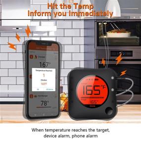 img 2 attached to Wireless Thermometer Bluetooth Grilling Stainless