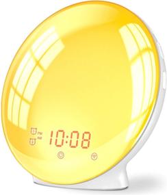 img 4 attached to 🌅 Wake Up Light Alarm Clock: Alexa & Google Home Compatible, 7 Colored Sunrise Simulation and FM Radio, USB Charge Port